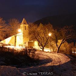 Eglise de Piégut sous la pleine lune